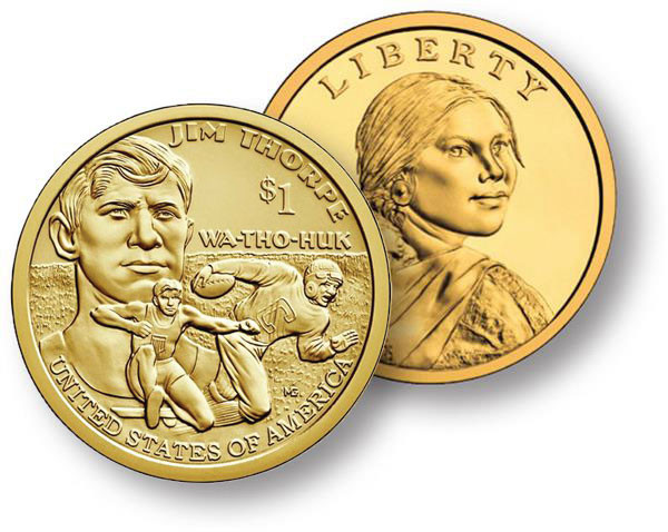 CW-018D - 2018 $1 Native American Coin - Jim Thorpe - 1st Native