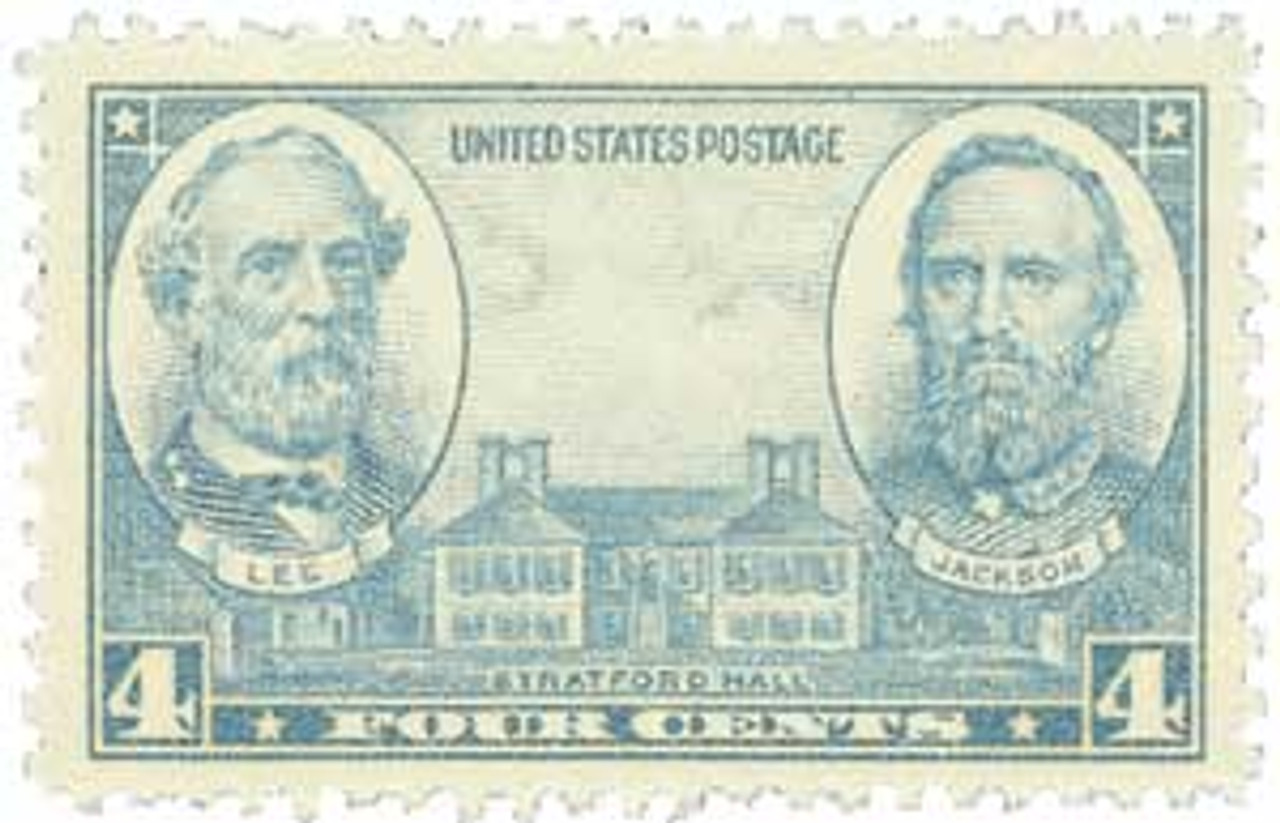 788 - 1937 4c Generals Robert E. Lee & Andrew Jackson, Gray