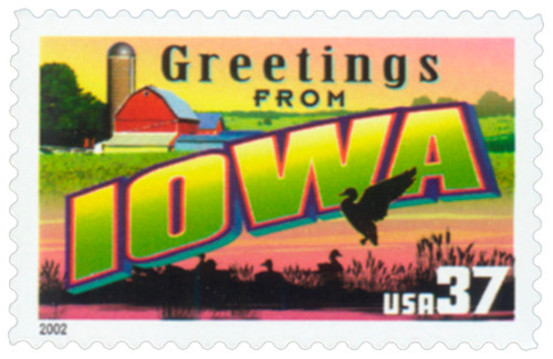 3710 - 2002 37c Greetings from America: Iowa