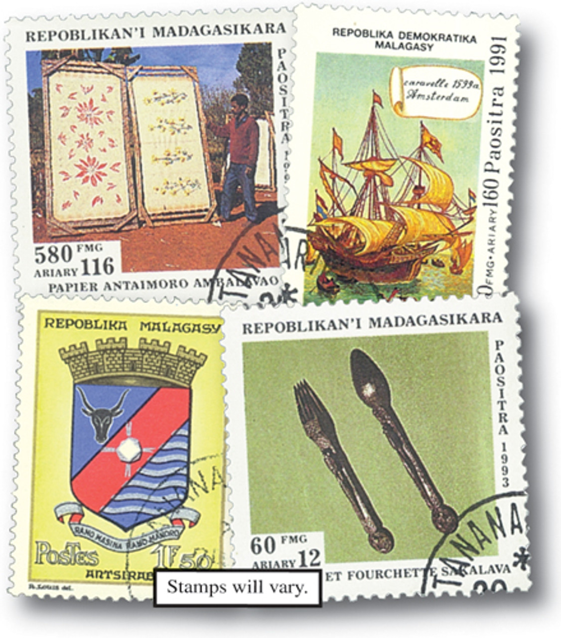 M3486 - Madagascar, 50 Different Stamps