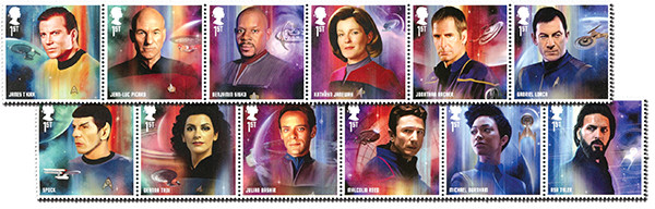 MFN077 - 2020 Star Trek - Television Series Crew, Mint, Set of 12 Stamps, Great Britain