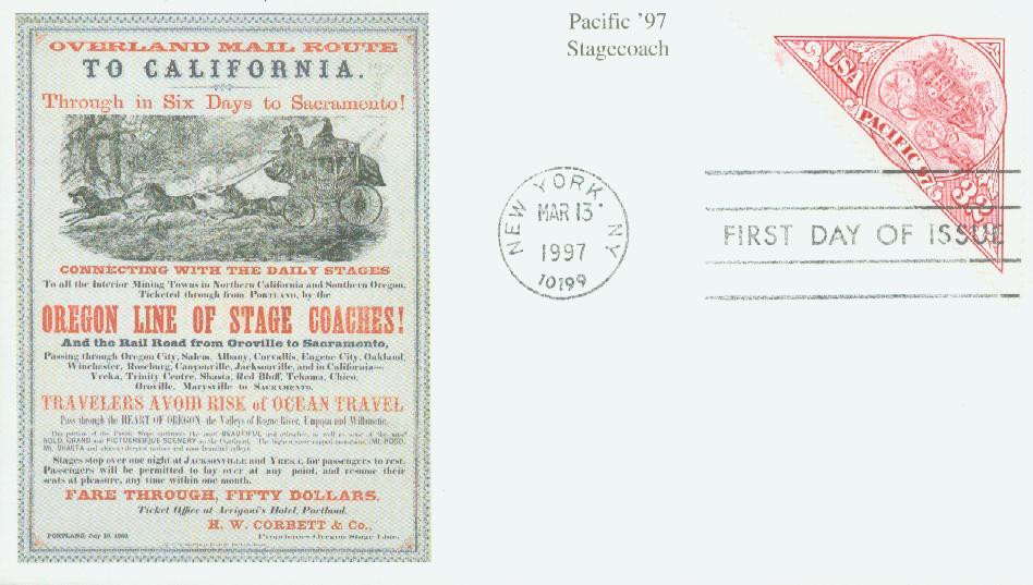 3131x - 1997 32c Pacific '97: Stagecoach, First Day Cover