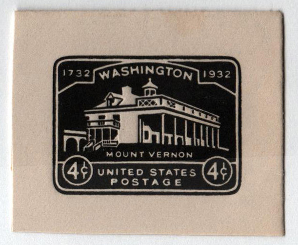 切手40 U527 - 1932 4c Mount Vernon, Black, Stamped Envelope - Mystic