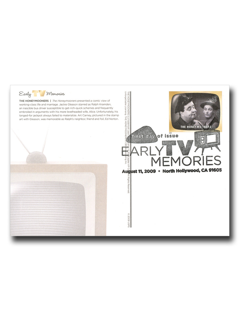 UX572 - 2009 28c The Honeymooners