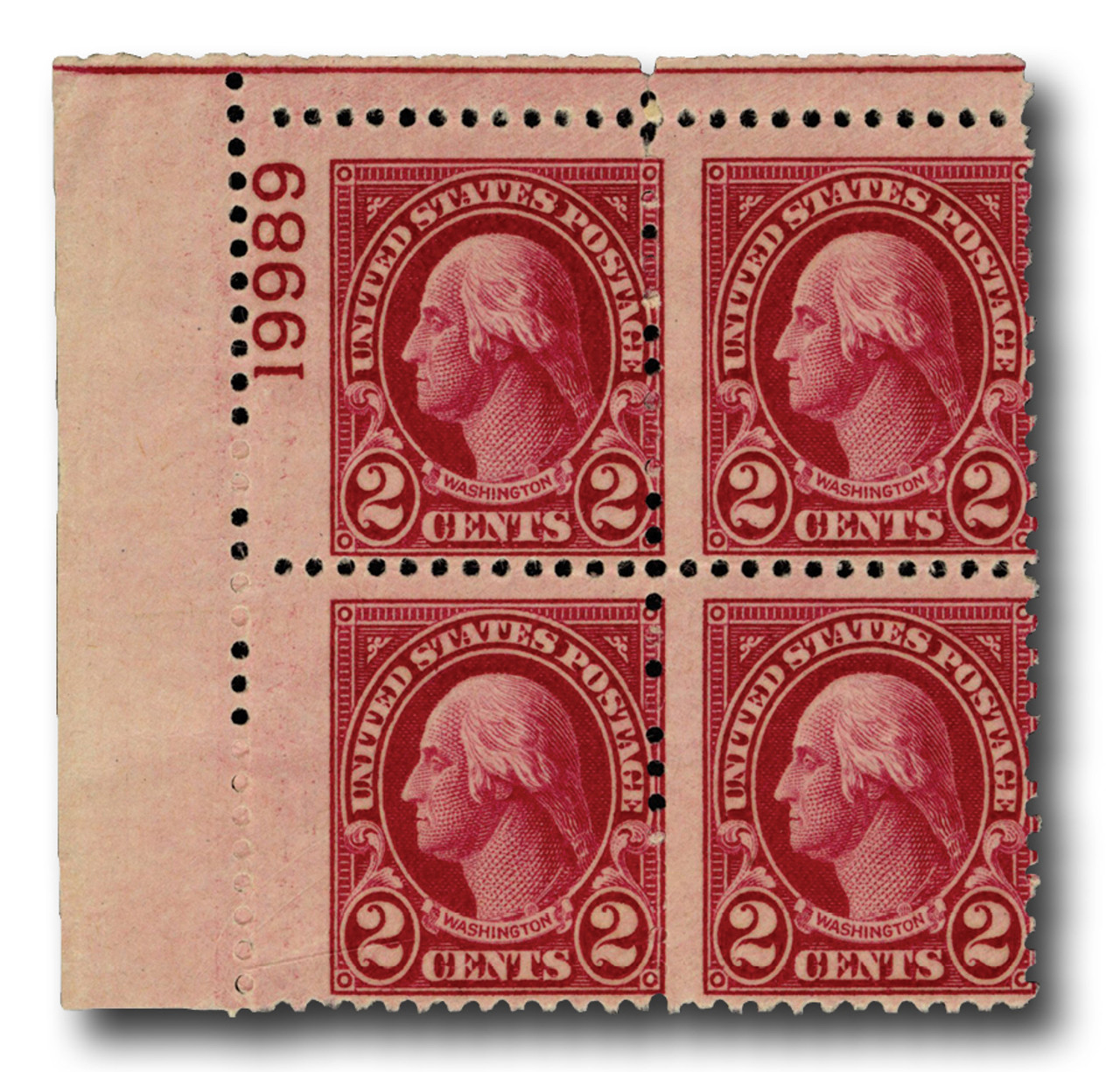 634b - 1926 2c Washington, Carmine Lake Type I, Perf. 11x10