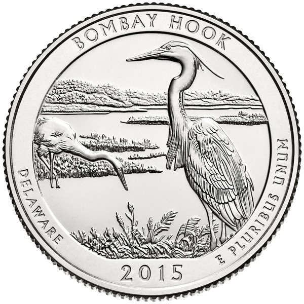 CNDEBH25P -  2015 Bombay Hook National Wildlife Refuge Quarter, P Mint