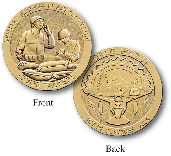 CNM11362 - World War II White Mountain Apache Tribe Code Talkers, 1.5" Bronze Medal
