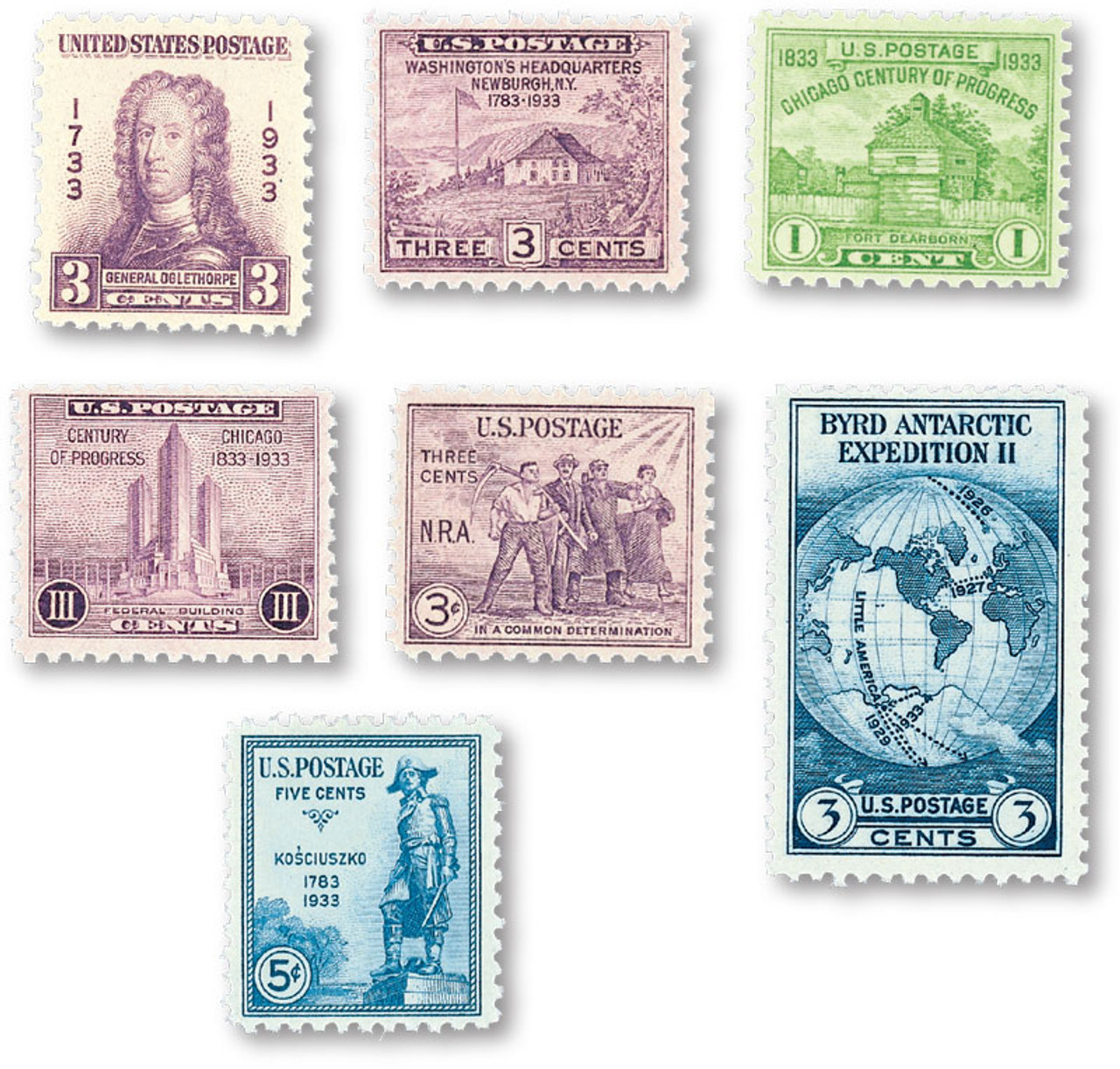 @date〜 YS1933 - 1933 Commemorative Stamp Year Set - Mystic Stamp