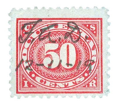 R238 - 1917 50c U.S. Internal Revenue Stamp, Carmine Rose, Double Line Watermark, Perf. 11