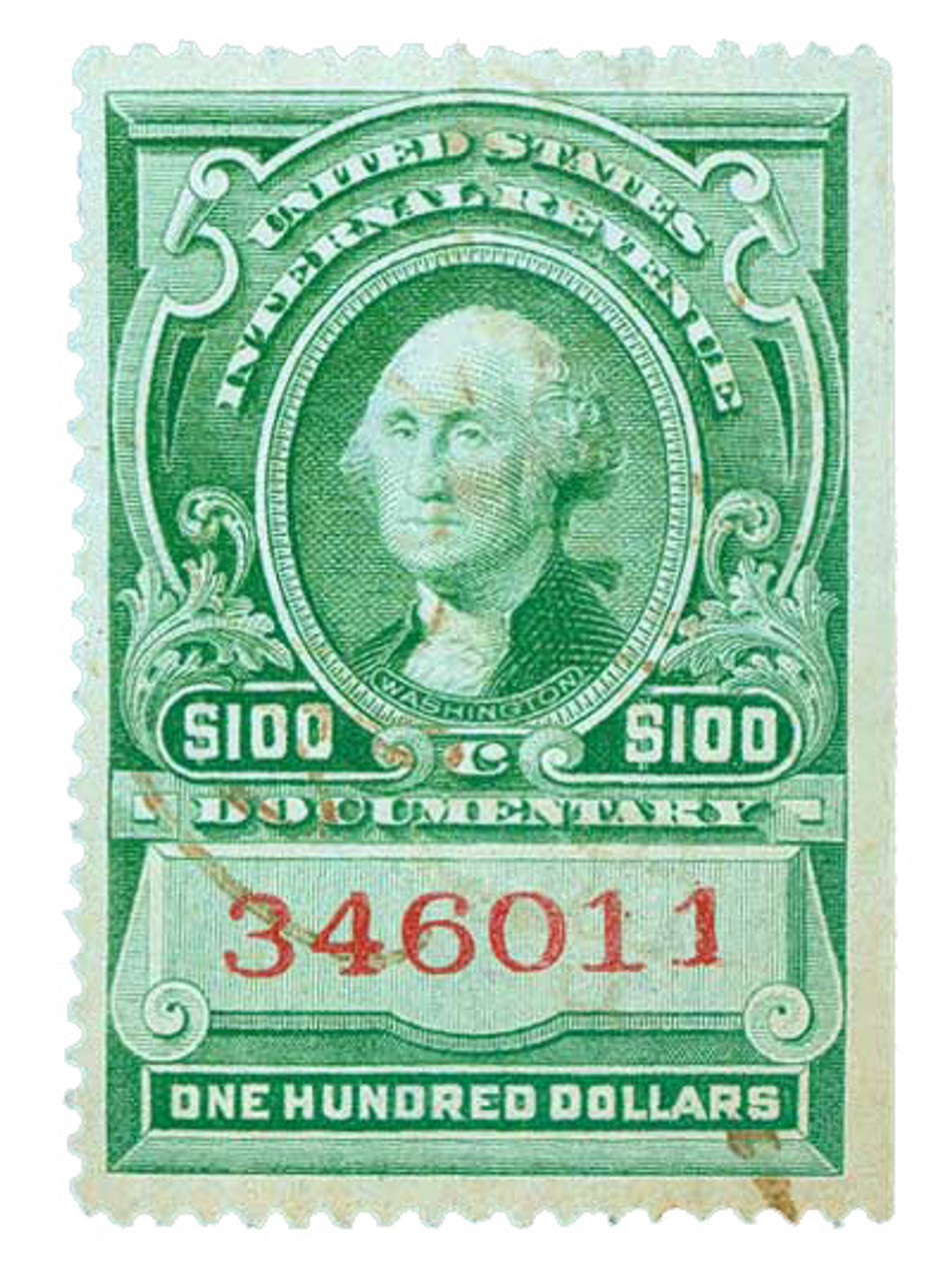RD67a/85a - 1940 1c-$20 Stock Transfer Stamps, bright green