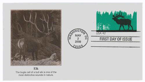 U663 - 2008 42c Elk Stamps Envelope