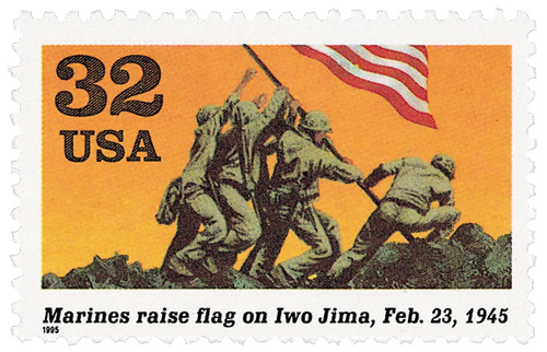 2981a - 1995 32c World War II: Marines Raise Flag on Iwo Jima