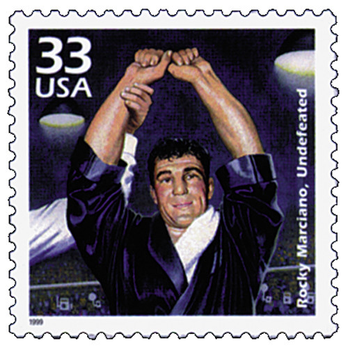 3187k - 1999 33c Celebrate the Century - 1950s: Rocky Marciano, Undefeated