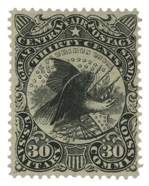 WV13 - 1864 30c Sanitary Fair stamp, black