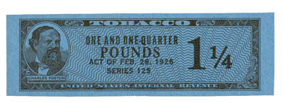 TF1122 - 1955, 1 1/4lb Tobacco Stamps - Series 125