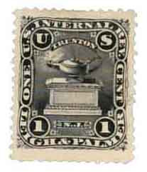 RO126d - 1878-83 1c Leigh & Palmer, Black, Double Line Watermark USIR