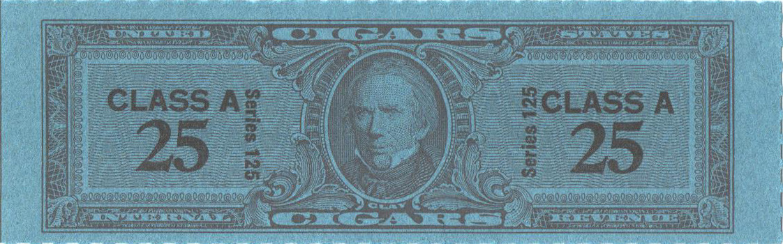 TC2601a - 1955, 25 Cigar Revenue Tax Stamps - Class A, Series 125