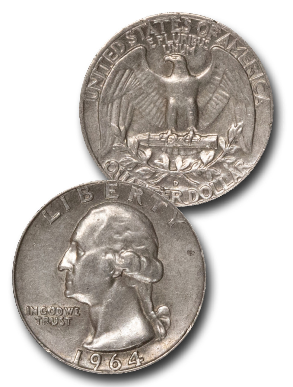 CQ-964D - 1964-D George Washington Silver Quarter - Mystic Stamp