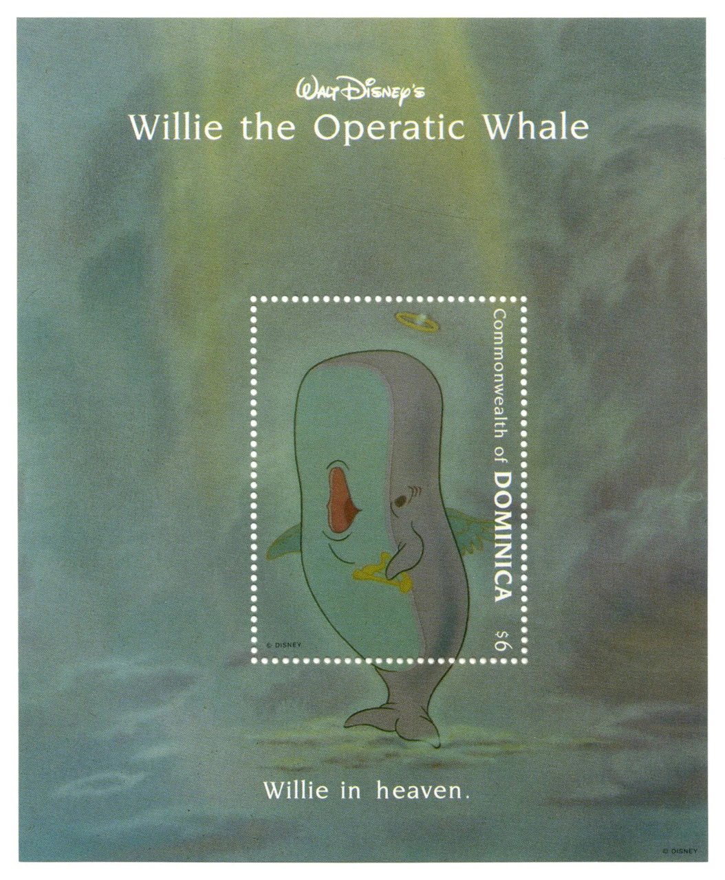 MDS265C - 1993 Disney's Willie the Opera Whale, Mint Souvenir Sheet, Dominica