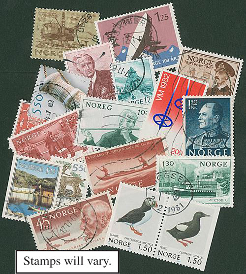 MP1725 - Norway, 590 Different Stamps