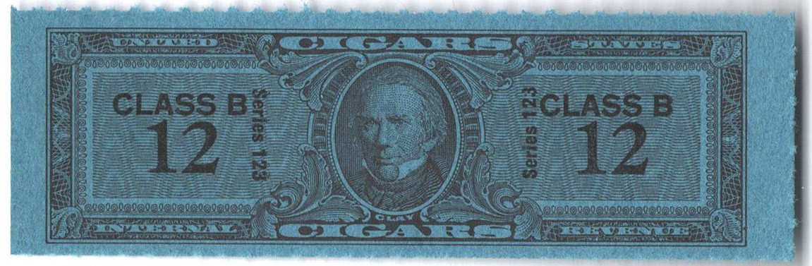 TC2429a - 1953, 12 Cigar Revenue Tax Stamps - Class B, Series 123