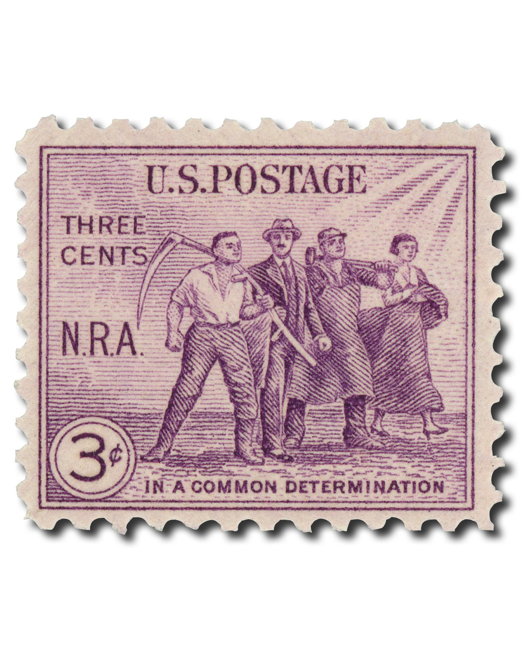 stamps 3.1～ 732 - 1933 3c National Recovery Act, Purple - Mystic Stamp Company