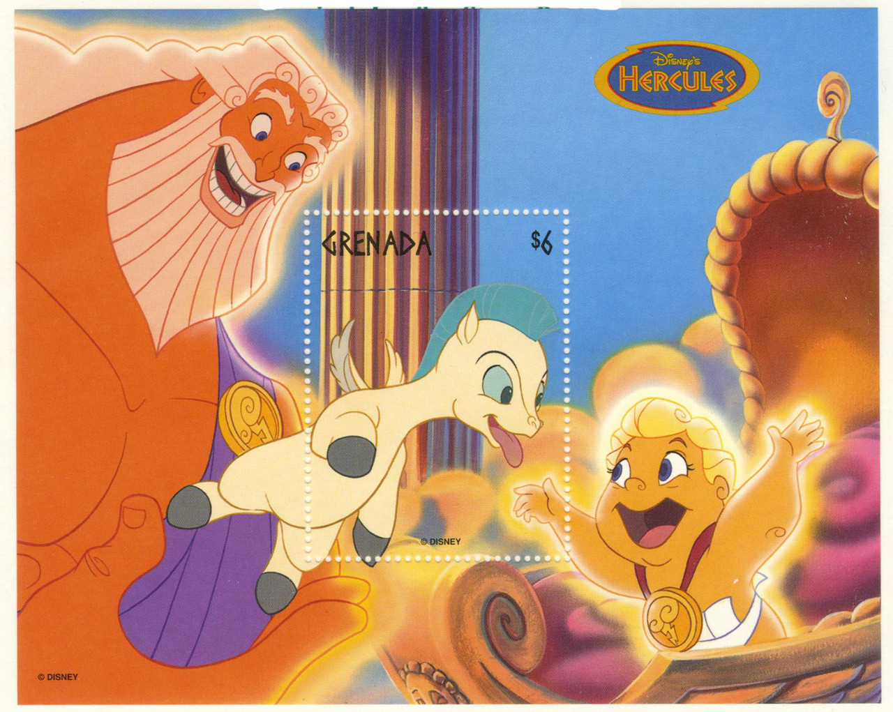 MDS327D - 1998 Disney's Hercules, Mint Souvenir Sheet, Grenada