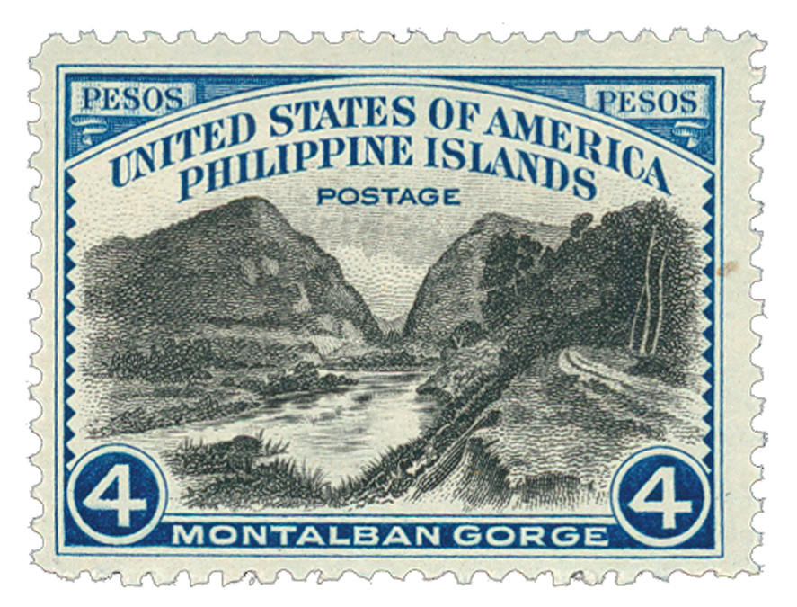 PH395 - 1935 4p Montalban Gorge, Blue & Black, Philippine Islands