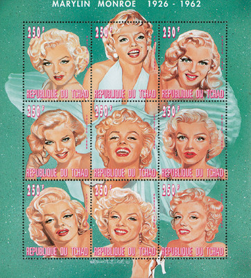 M8138 - 1996 Chad #727 "Portrait of Marilyn sh/9