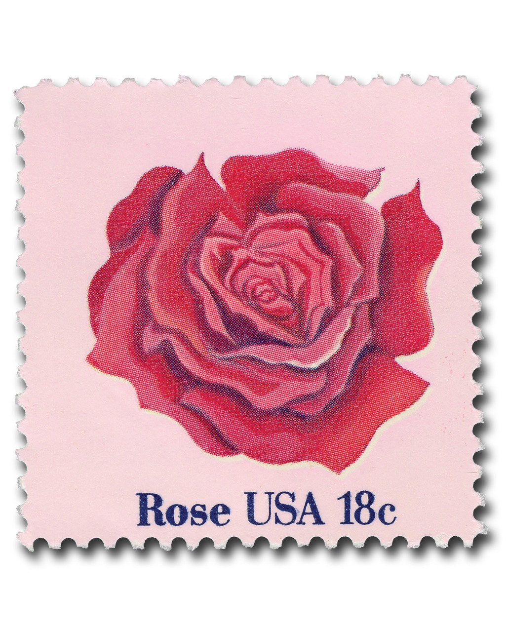 1876 - 1981 18c Flowers: Rose - Mystic Stamp Company