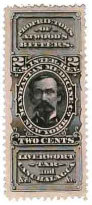 RS172c - 1877-78 2c Manhattan Medicine Co., Black, Pink Paper