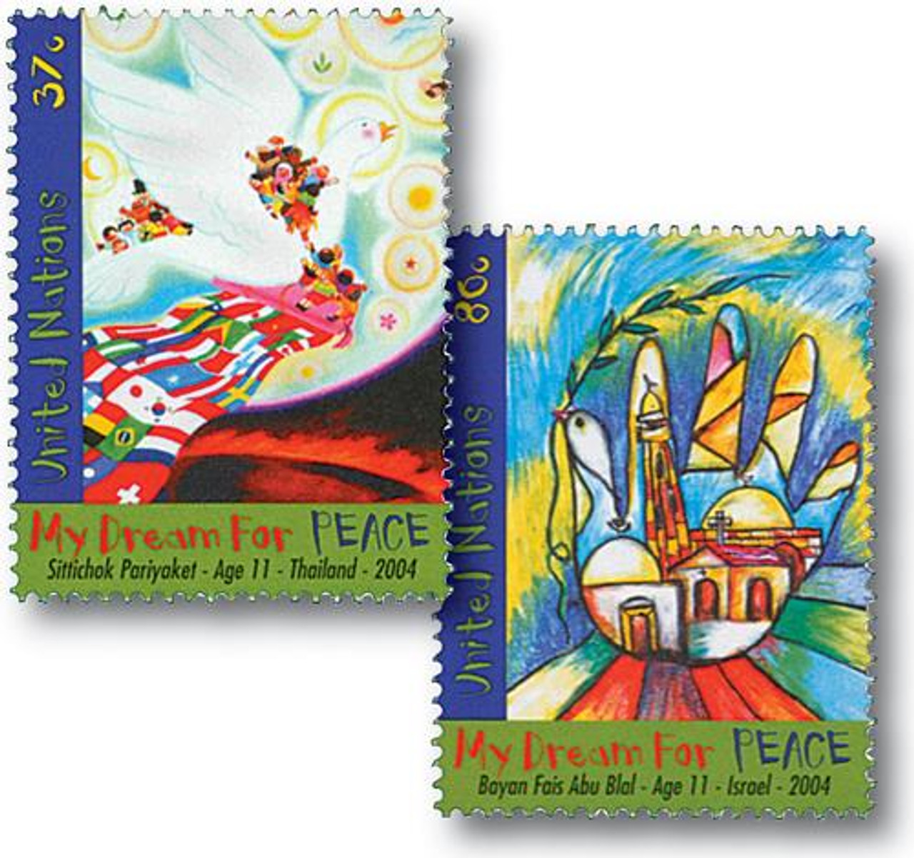 UN869-70 - 2004 My Dream For Peace, 2 stamps