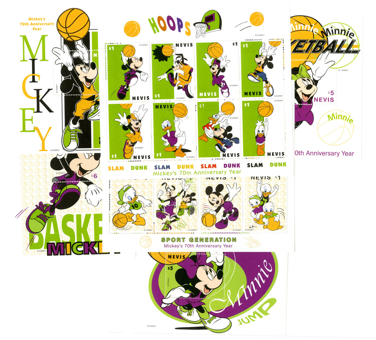 MDS404 - Nevis 1998 Mickey Mouse, 70th Birthday