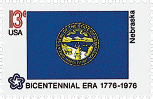 1669 - 1976 13c Bicentennial State Flags: Nebraska - Mystic Stamp
