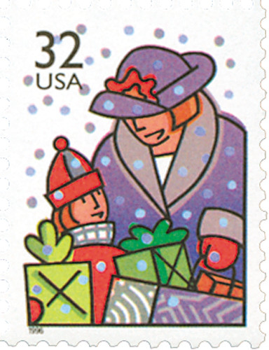 3111 - 1996 32c Christmas Family Scenes: Holiday Shopping