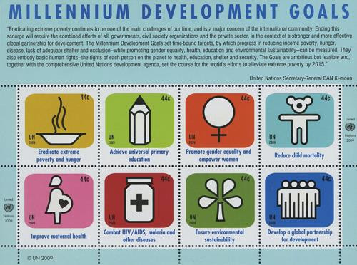 UN995 - 2009 44c Millennium Development Goals