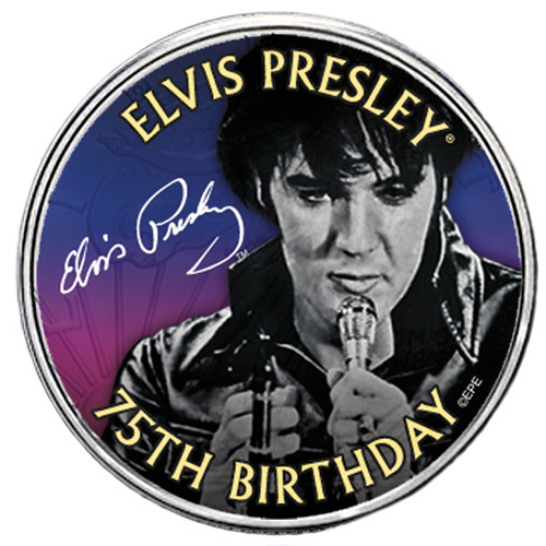 CNS1000b - Elvis Presley " 75th B-day" US Half Dollar Commemorative Coin