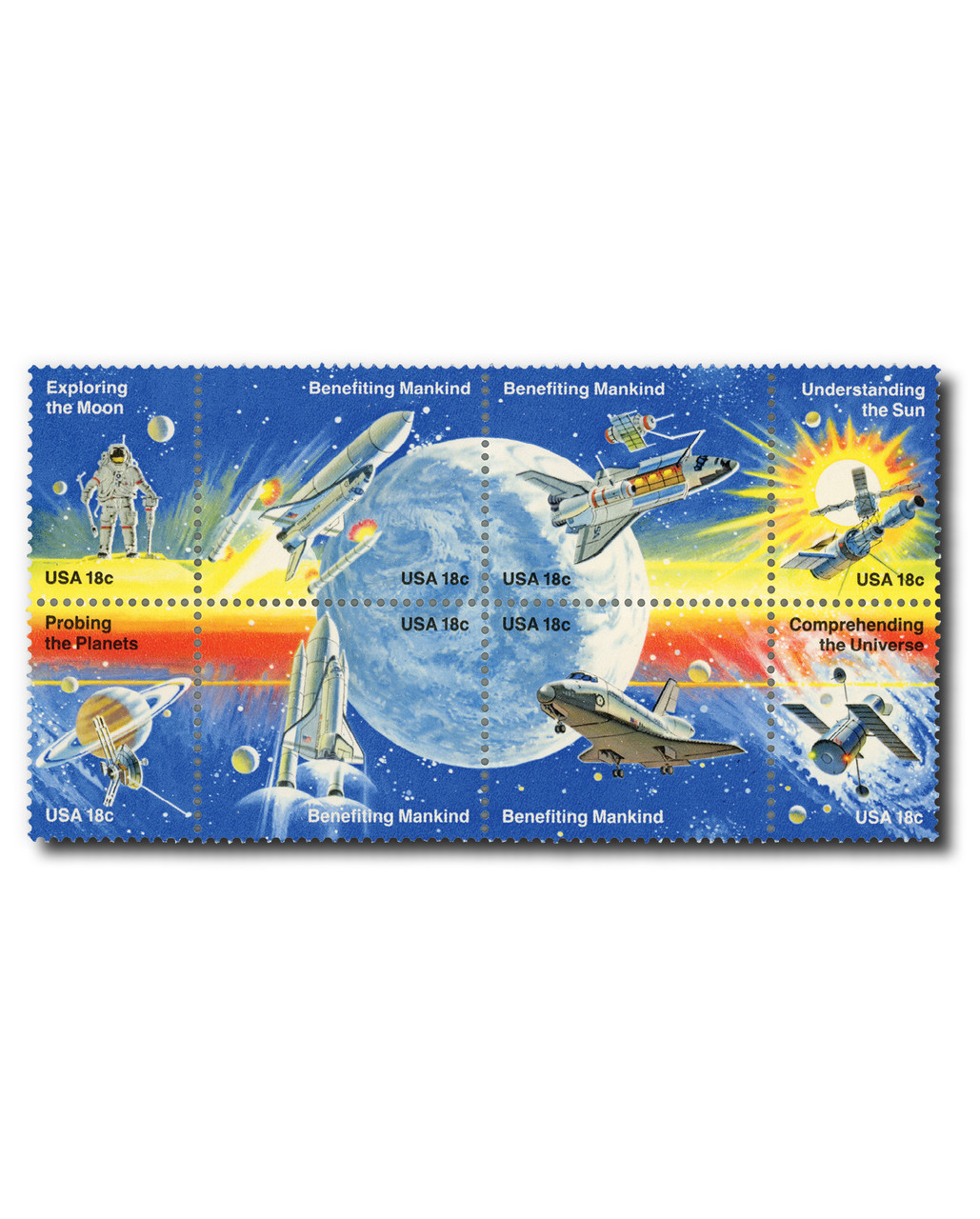 独70年代　G. Sarfatti for Insta GmbH スペースエイジ 1912-19 - 1981 18c Space Achievement - Mystic Stamp Company