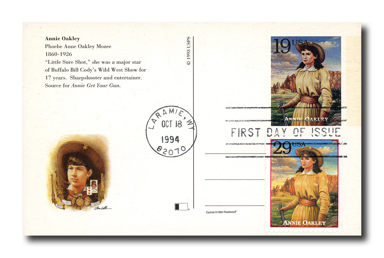 UX181 - 1994 19c Legends of the West, Annie Oakley, First Day