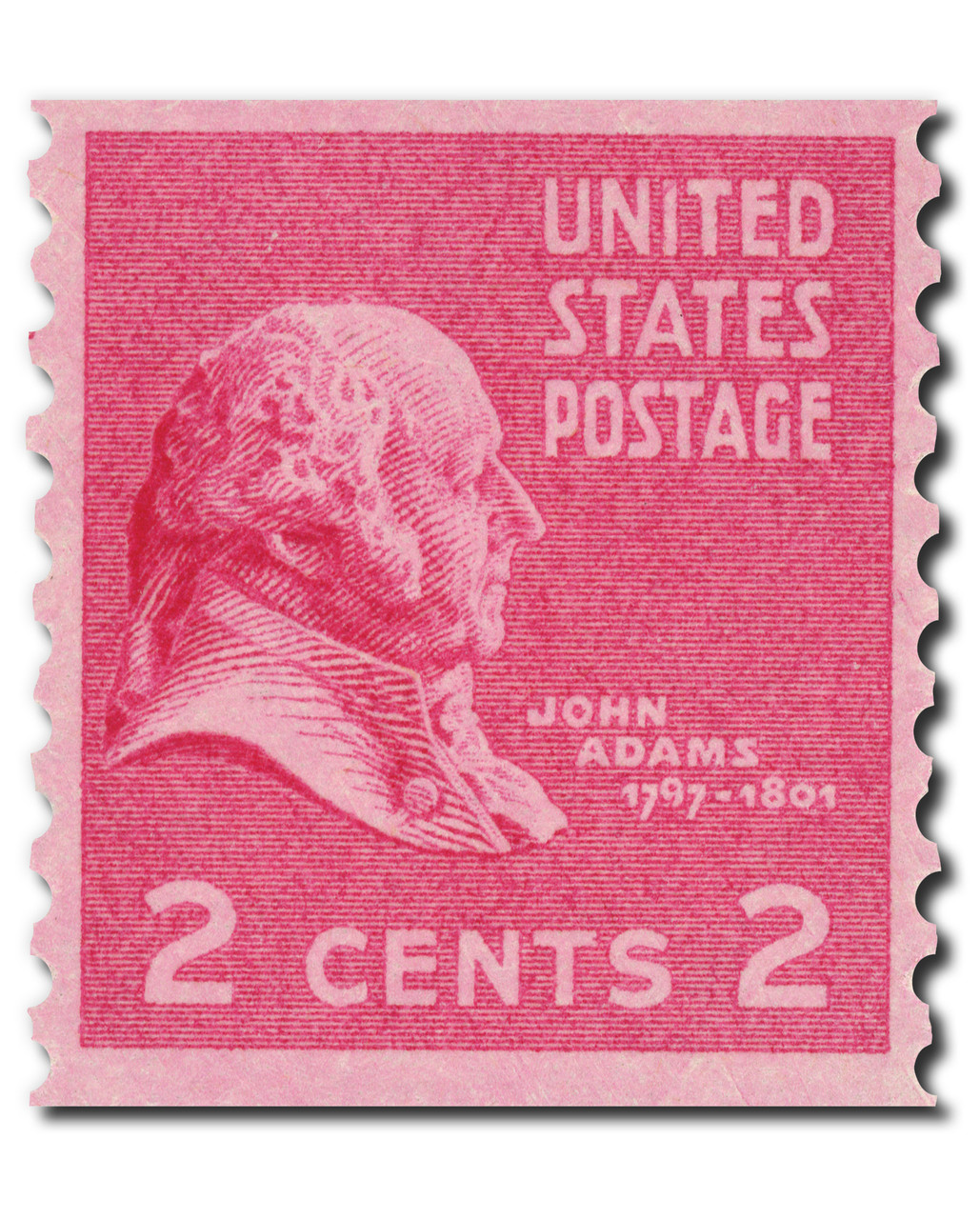 841 - 1939 2c John Adams, Rose Carmine, Perf. 10 Vertically