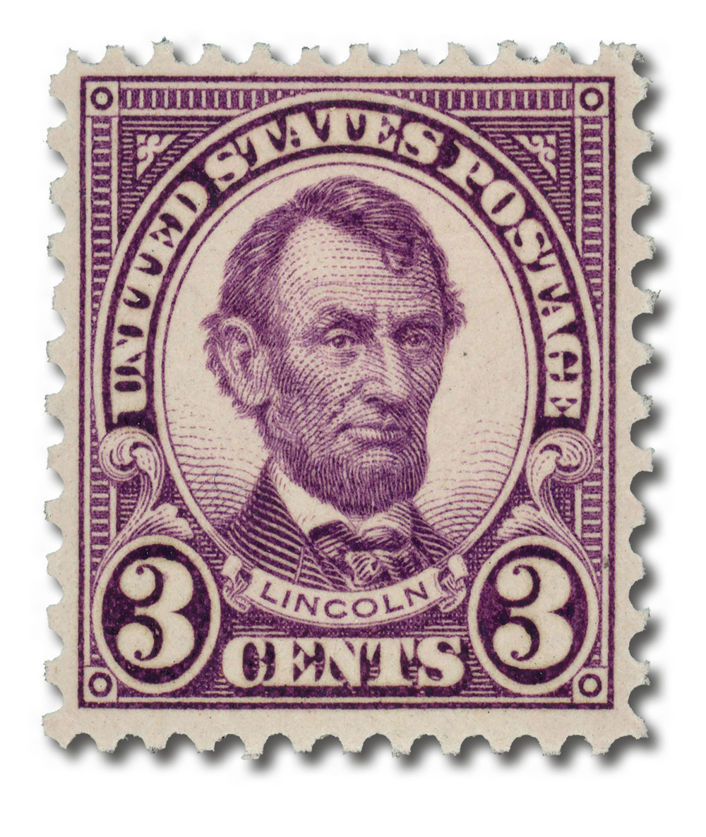 635 - 1927 3c Abraham Lincoln, Violet, Perf. 11x10.5