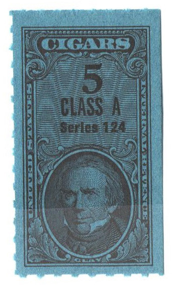 TC2504a - 1954, 5 Cigar Revenue Tax Stamps - Class A, Series 124