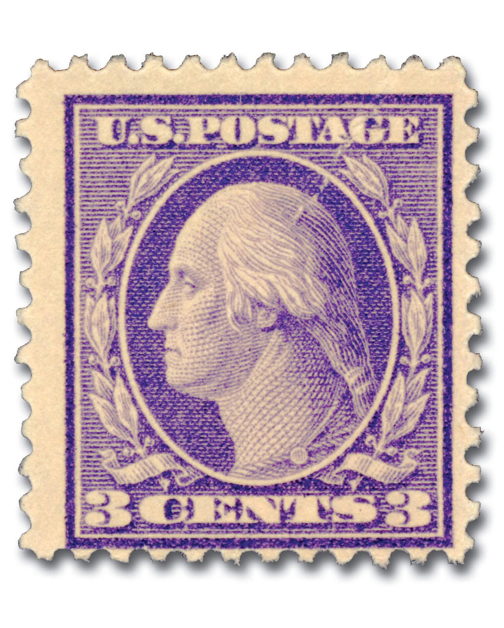 502 - 1918 3c Washington, Dark Violet, Unwatermarked, Type