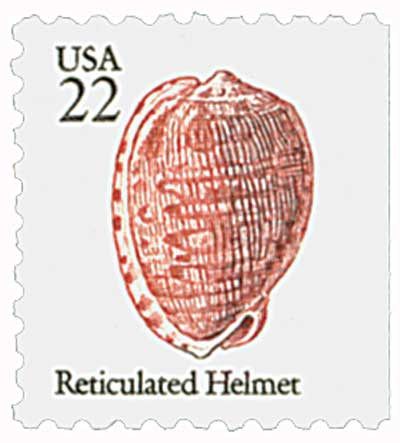 2118 - 1985 22c Seashells: Reticulated Helmet - Mystic Stamp Company