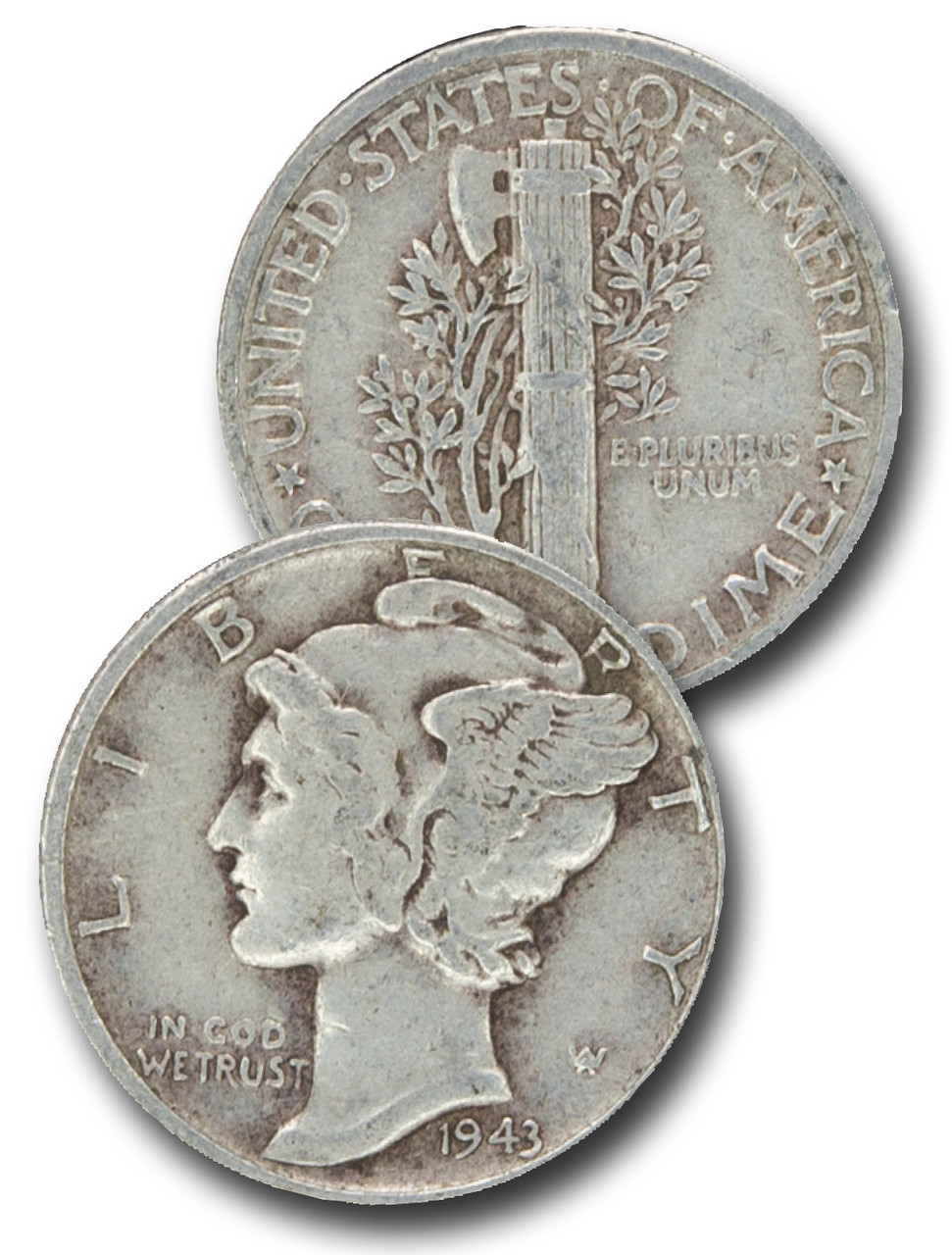 ヒンカ　dime CD-943 - 1943 Mercury Dime - Mystic Stamp Company