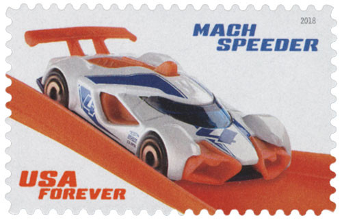 5325 - 2018 First-Class Forever Stamp - Hot Wheels: Mach Speeder