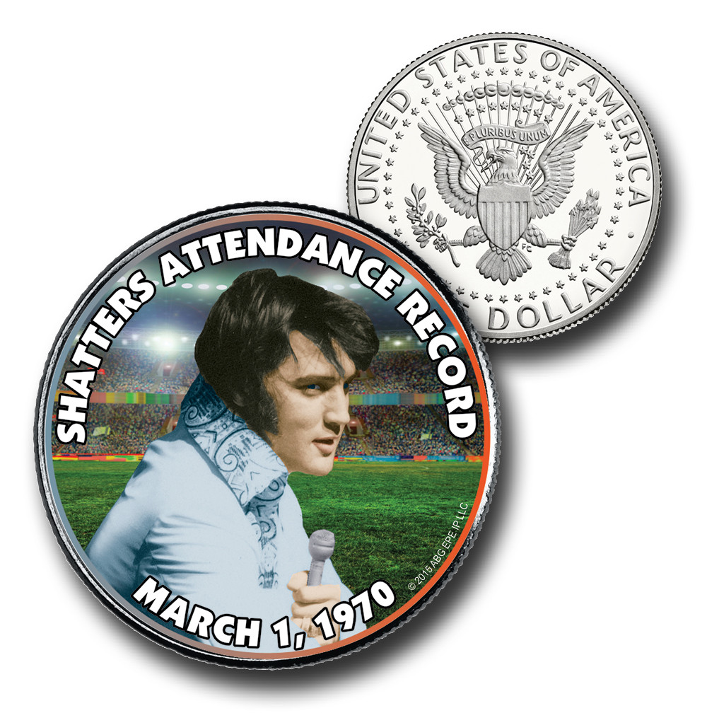 CNS1117 - Elvis Presley "Shatters Attendance Record" US Half Dollar Commemorative Coin