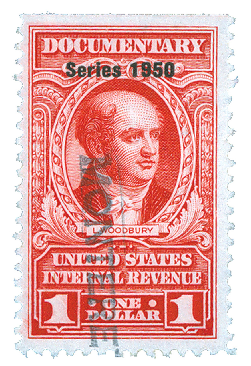 R548 - 1950 $1 U.S. Internal Revenue Stamp, Carmine