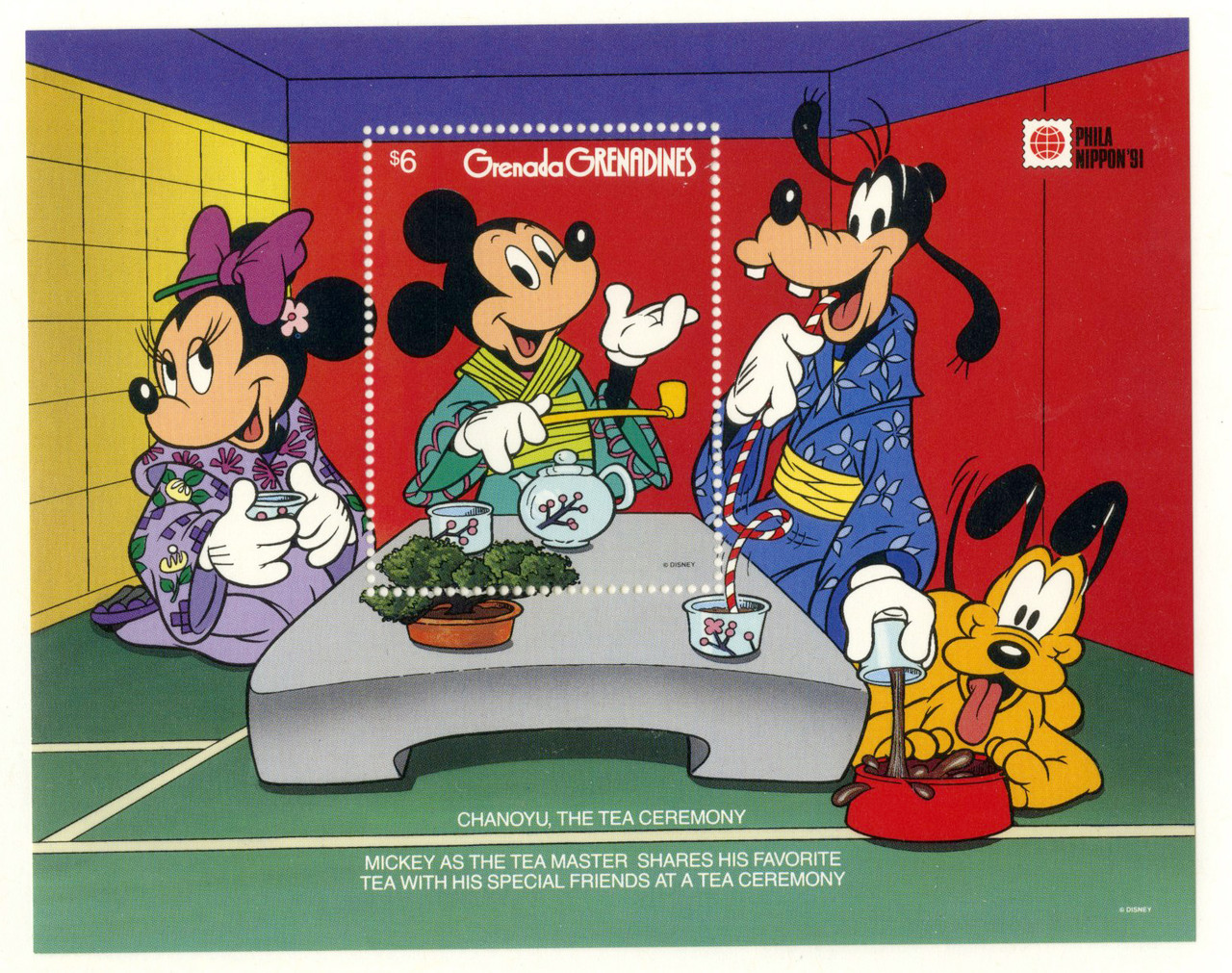 MDS347D - 1991 Disney & Friends At PHILANIPPON Stamp Show, Mint Souvenir Sheets, Grenada Grenadines