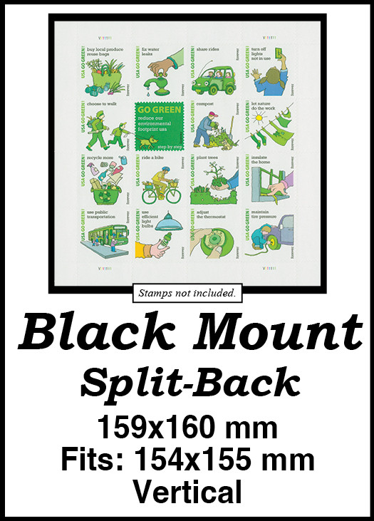 MM746 - 159x160mm 5 Vertical Black Split-Back Mounts